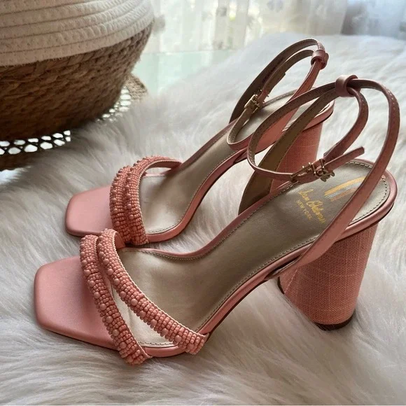 Sam Edelman Kia Block Heel Pink Size 6 Sandals Square Toe Ankle Strap - Picture 15 of 16